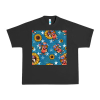 Pigment Black 4th of july sunflowers hotdog seamless pattern Urban Heavy Tee - BundleAndBundleShop