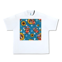 White 4th of july sunflowers hotdog seamless pattern Urban Heavy Tee - BundleAndBundleShop