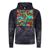 Cloud Black football tie dye gemstone sunflower seamless pattern Vintage Hoodie - JahusDesignShop