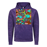 Cloud Purple football tie dye gemstone sunflower seamless pattern Vintage Hoodie - JahusDesignShop