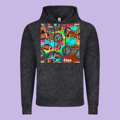 Football Tie Dye Gemstone Sunflower Seamless Pattern Vintage Hoodie Designed By Jahusdesignshop