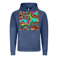 Vintage Denim football tie dye gemstone sunflower seamless pattern Vintage Hoodie - JahusDesignShop