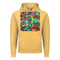 Vintage Mustard football tie dye gemstone sunflower seamless pattern Vintage Hoodie - JahusDesignShop