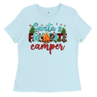Baby Blue santa s favorite camper Ladies Tee - JahusDesignShop