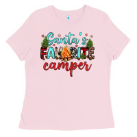 Bubblegum Pink santa s favorite camper Ladies Tee - JahusDesignShop
