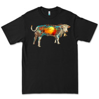 Black charolais bull with desert and leopard Premium Tee - RanaPortraitStore