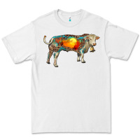 White charolais bull with desert and leopard Premium Tee - RanaPortraitStore
