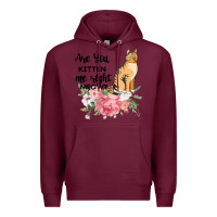 Burgundy Are you kitten me right meow Premium Hoodie - Bettercallsaul