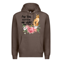 Coffee Are you kitten me right meow Premium Hoodie - Bettercallsaul