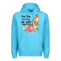 Ocean Blue Are you kitten me right meow Premium Hoodie - Bettercallsaul