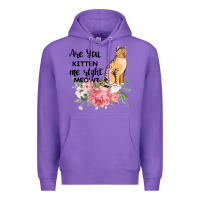Purple Are you kitten me right meow Premium Hoodie - Bettercallsaul
