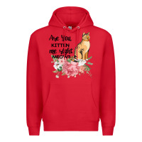 Red Are you kitten me right meow Premium Hoodie - Bettercallsaul