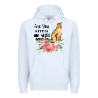 White Are you kitten me right meow Premium Hoodie - Bettercallsaul