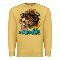 Antique Gold momlife skull with bandana Premium Sweatshirt - Jasminsmagicworld