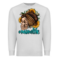 Dove Grey momlife skull with bandana Premium Sweatshirt - Jasminsmagicworld