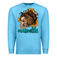 Momlife Skull With Bandana Premium Sweatshirt | Teevron