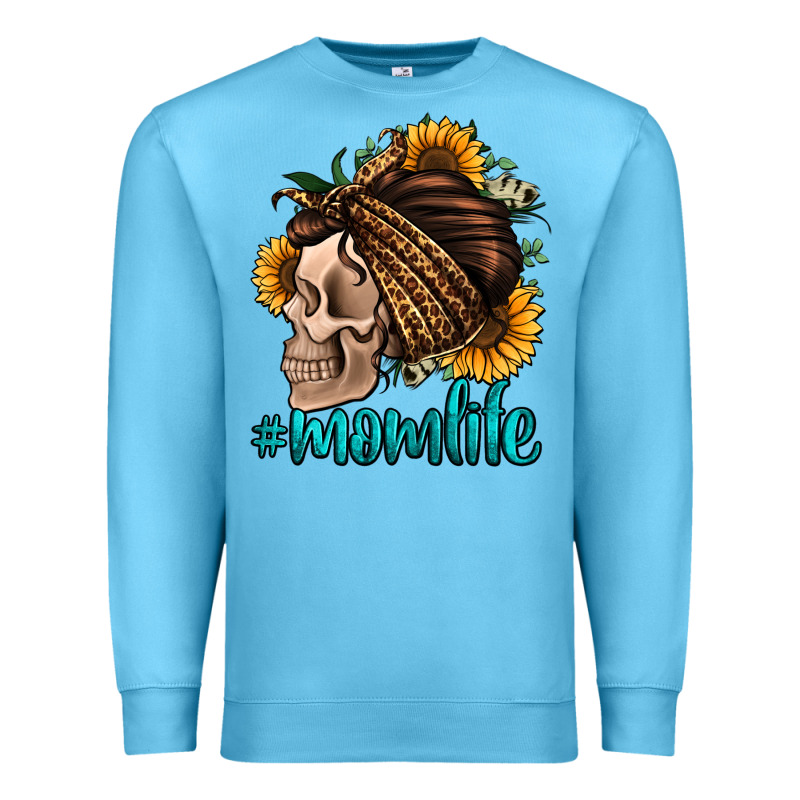Momlife Skull With Bandana Premium Sweatshirt by Jasminsmagicworld | Teevron