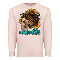 Pale Pink momlife skull with bandana Premium Sweatshirt - Jasminsmagicworld