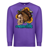 Purple momlife skull with bandana Premium Sweatshirt - Jasminsmagicworld