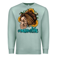 Seafoam momlife skull with bandana Premium Sweatshirt - Jasminsmagicworld