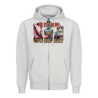Dove Grey busy doing cowgirl shit liquor boots cigarette Zipper Hoodie - NancyCooperArtShop