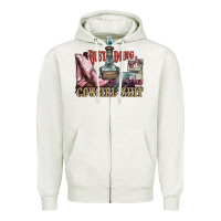 Oatmeal Heather busy doing cowgirl shit liquor boots cigarette Zipper Hoodie - NancyCooperArtShop