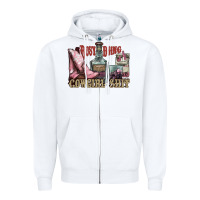White busy doing cowgirl shit liquor boots cigarette Zipper Hoodie - NancyCooperArtShop