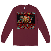 Burgundy highland cow joy christmas tumbler Long Sleeve Tee - Jasminsmagicworld
