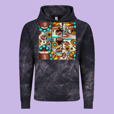 Football Cowhide Sunflower Seamless Pattern Vintage Hoodie Designed By Jahusdesignshop