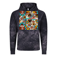 Cloud Black football cowhide sunflower seamless pattern Vintage Hoodie - JahusDesignShop
