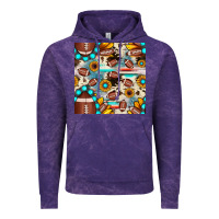 Cloud Purple football cowhide sunflower seamless pattern Vintage Hoodie - JahusDesignShop