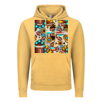 Vintage Mustard football cowhide sunflower seamless pattern Vintage Hoodie - JahusDesignShop