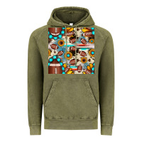 Vintage Olive football cowhide sunflower seamless pattern Vintage Hoodie - JahusDesignShop