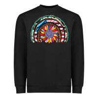 Black sunflower american flag leopard gemstone cowhide rainbow Heavyweight Sweatshirt - Artiststas