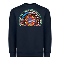 Navy sunflower american flag leopard gemstone cowhide rainbow Heavyweight Sweatshirt - Artiststas