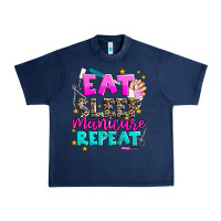 Navy eat sleep manicure repeat Urban Heavy Tee - AdoDesignShop