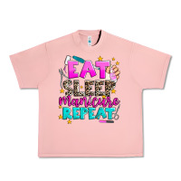 Salmon eat sleep manicure repeat Urban Heavy Tee - AdoDesignShop