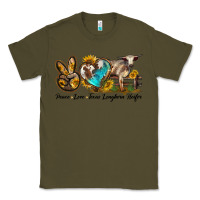 Army Green peace love longhorn heifer Classic Tee - LillyAllenDesigns