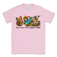 Bubblegum Pink peace love longhorn heifer Classic Tee - LillyAllenDesigns