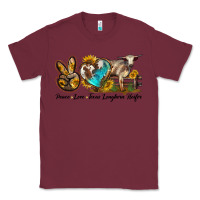 Burgundy peace love longhorn heifer Classic Tee - LillyAllenDesigns