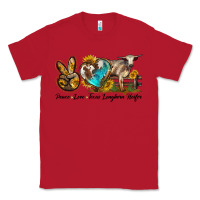 Red peace love longhorn heifer Classic Tee - LillyAllenDesigns