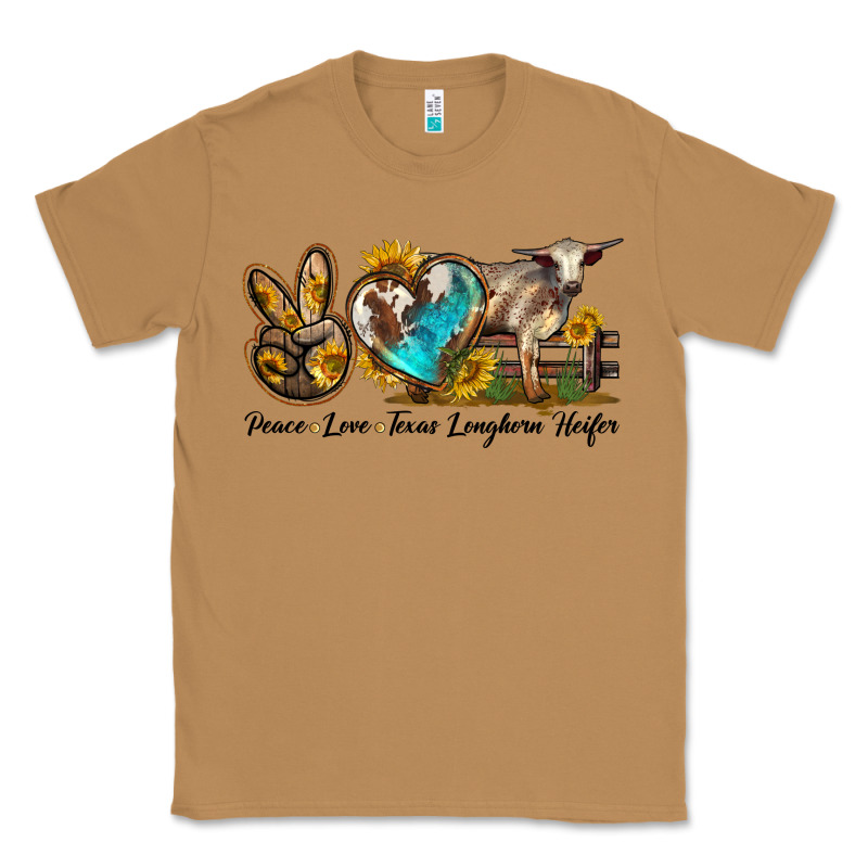 Peace Love Longhorn Heifer Classic Tee by LillyAllenDesigns | Teevron