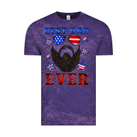 Cloud Purple best dad ever american flag Vintage Tee - Artiststas
