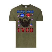 Vintage Olive best dad ever american flag Vintage Tee - Artiststas