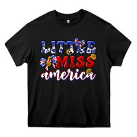Black little miss america Heavy Core Tee - texasbilliewilder