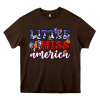 Chocolate Brown little miss america Heavy Core Tee - texasbilliewilder