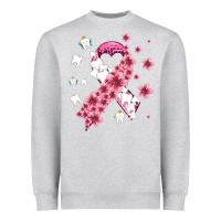 Heather Grey teeth and flower cancer ribbon Heavyweight Sweatshirt - AdoDesignShop