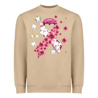 Mushroom teeth and flower cancer ribbon Heavyweight Sweatshirt - AdoDesignShop