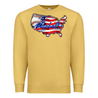 Antique Gold usa flag baseball Premium Sweatshirt - BarkalooDesign