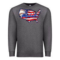 Charcoal Heather usa flag baseball Premium Sweatshirt - BarkalooDesign